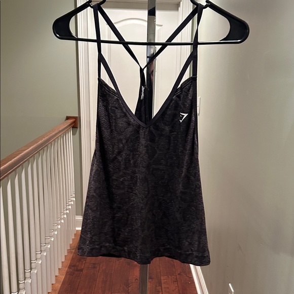 Gymshark Tops - Gymshark Black Strappy Cropped Tank Top